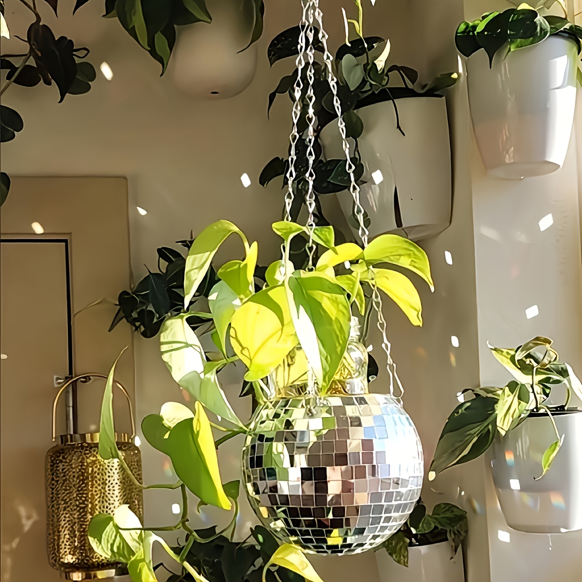 Florist Supply Vases - Keranjang Tanaman Gantung Bola Disko, Pot