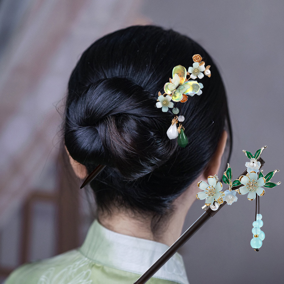 Tusuk Konde Kayu Berumbai Moti - Supply Florist ulasan dan harga
